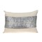 Nassau Collection 20" Beige and Silver Contemporary Embroidered Throw Pillow